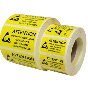 Attention for handling static devices warning labels L023 and L036 - Bondline Electronics Ltd.