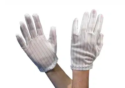 Killstat ESD Plain Gloves Worn On Operator's Hands - Bondline Electronics Ltd