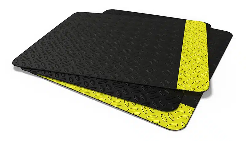 ESD mat with yellow warning border and non-slip properties - Bondline