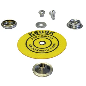 Universal Snap Mounting Kit with socket, stud, screw, washer, conical nut and common point ground label from Bondline Electronics Ltd.