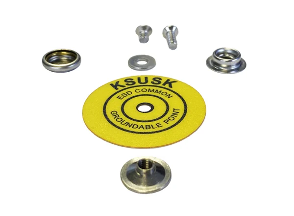 Universal Snap Mounting Kit with socket, stud, screw, washer, conical nut and common point ground label from Bondline Electronics Ltd.