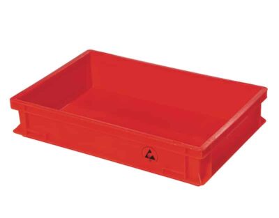 ESD Red Boxes With Lid 400 x 300 x 120mm