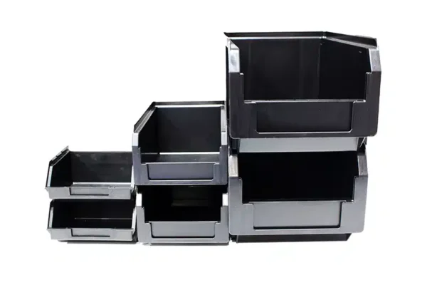 Flat Fronted ESD Picking Bins Stacked - Bondline Electronics Ltd