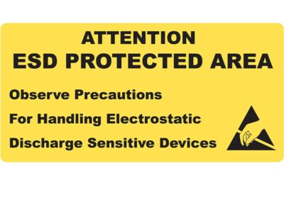 Yellow ESD Warning Signs